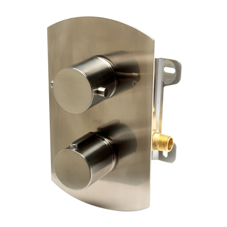 Alfi Brand Brushed Nickel Round Knob 1 Way Thermostatic Shower Mixer AB3809-BN
